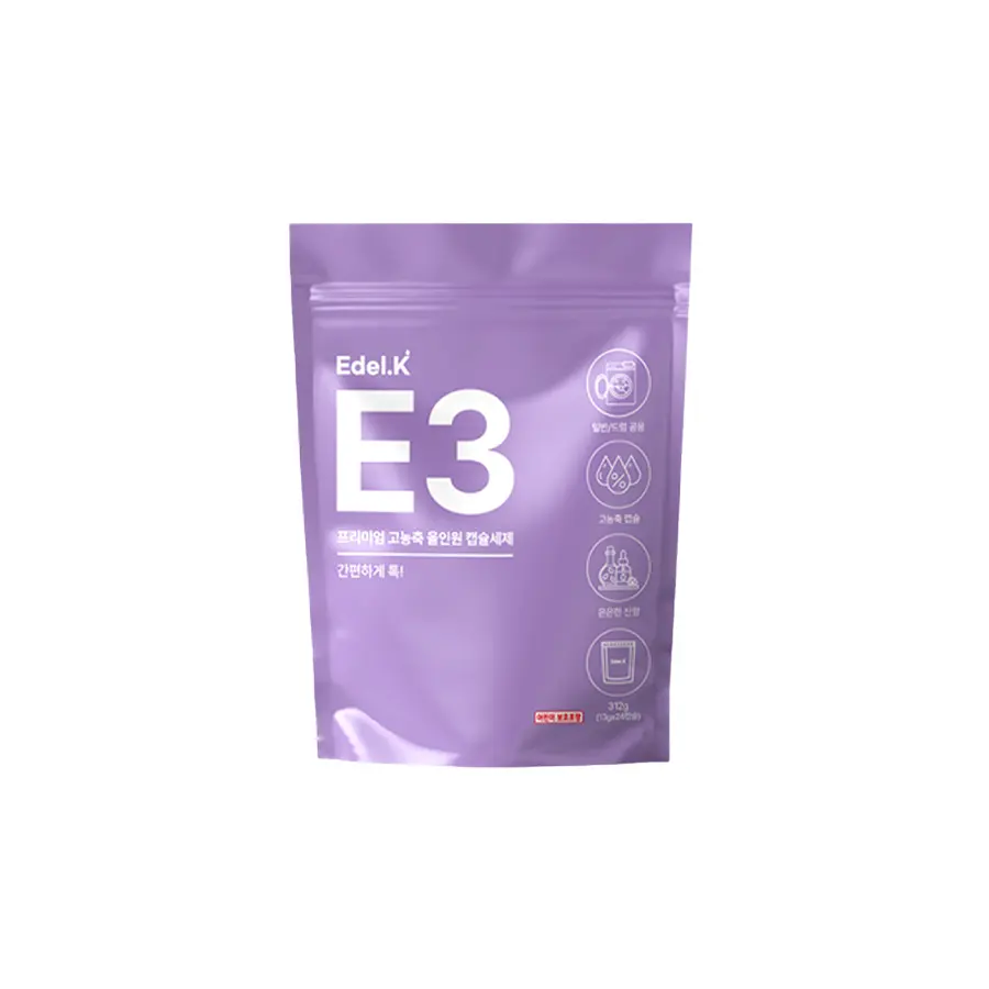 Viên Giặt Xả Cao Cấp Edel.K E3 Hàn Quốc Hương Lavender, Công Nghệ 7 Enzyme Sạch Sâu Lưu Hương Bảo Vệ Màu Vải 13g x 24 viên