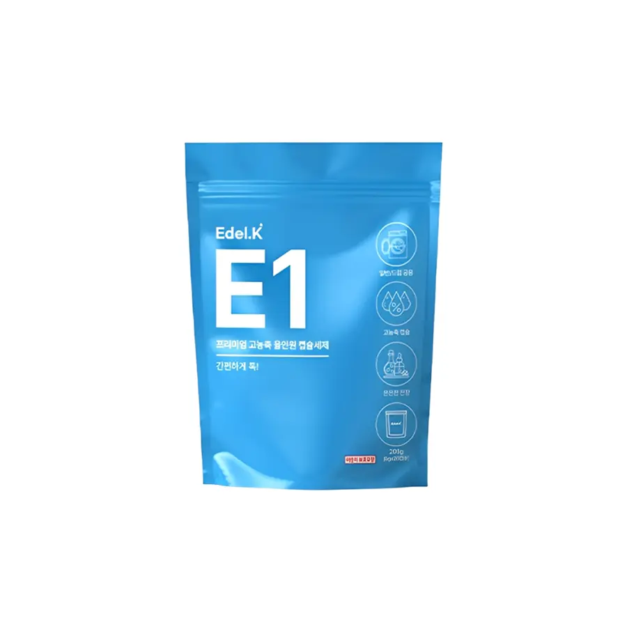 Viên Giặt Cô Đặc Edel.K E1 Hàn Quốc Hương Biển, Công Nghệ 7 Enzyme Sạch Sâu Bảo Vệ Màu và Sợi Vải 8g x 26 viên