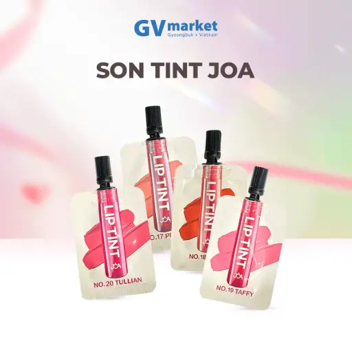 Combo 4 son JOA Waterful Tint Hàn Quốc căng mọng tự nhiên không bết dính, dưỡng ẩm môi 5ml/túi, set 4 túi